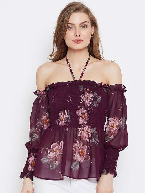 women floral print off shoulder peplum top - 21716158 -  Standard Image - 0