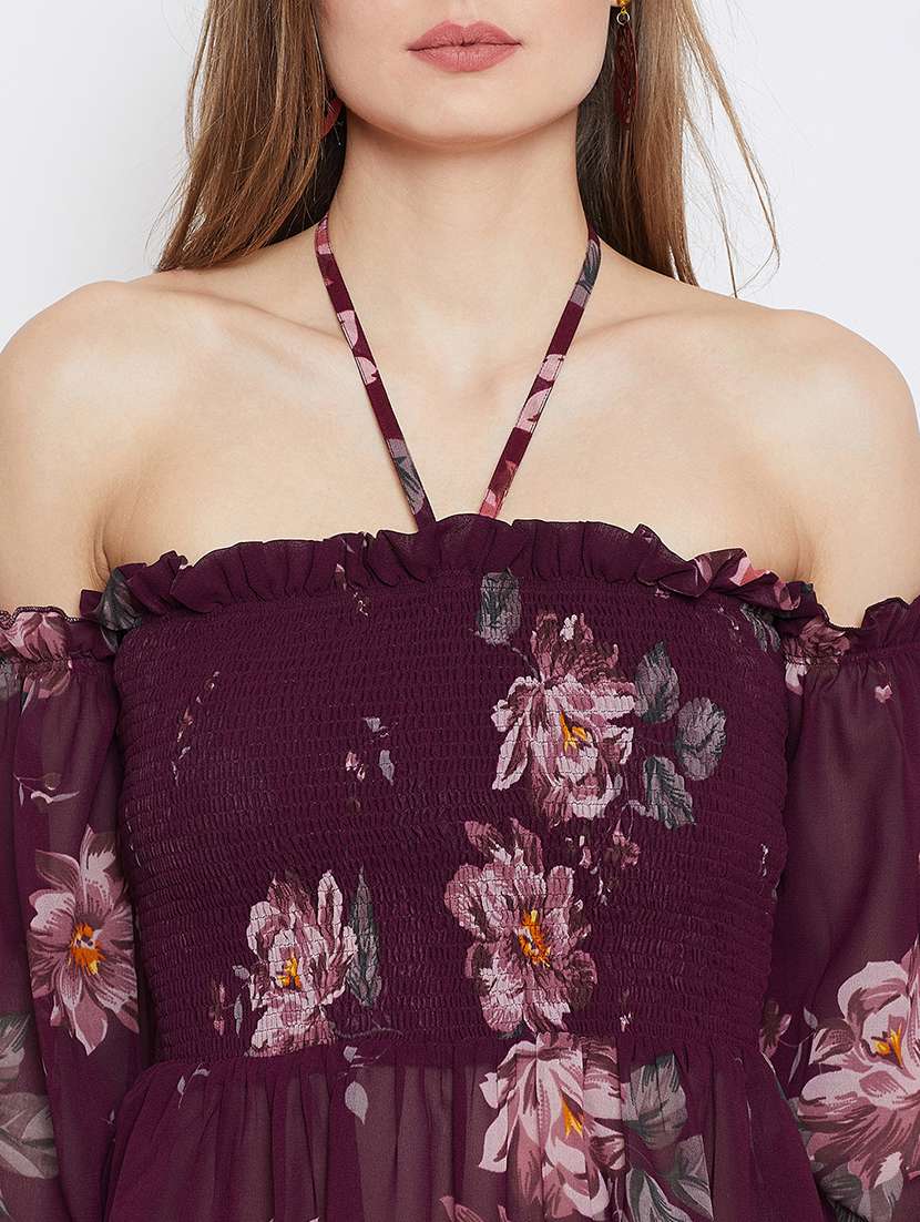 women floral print off shoulder peplum top - 21716158 -  Standard Image - 5