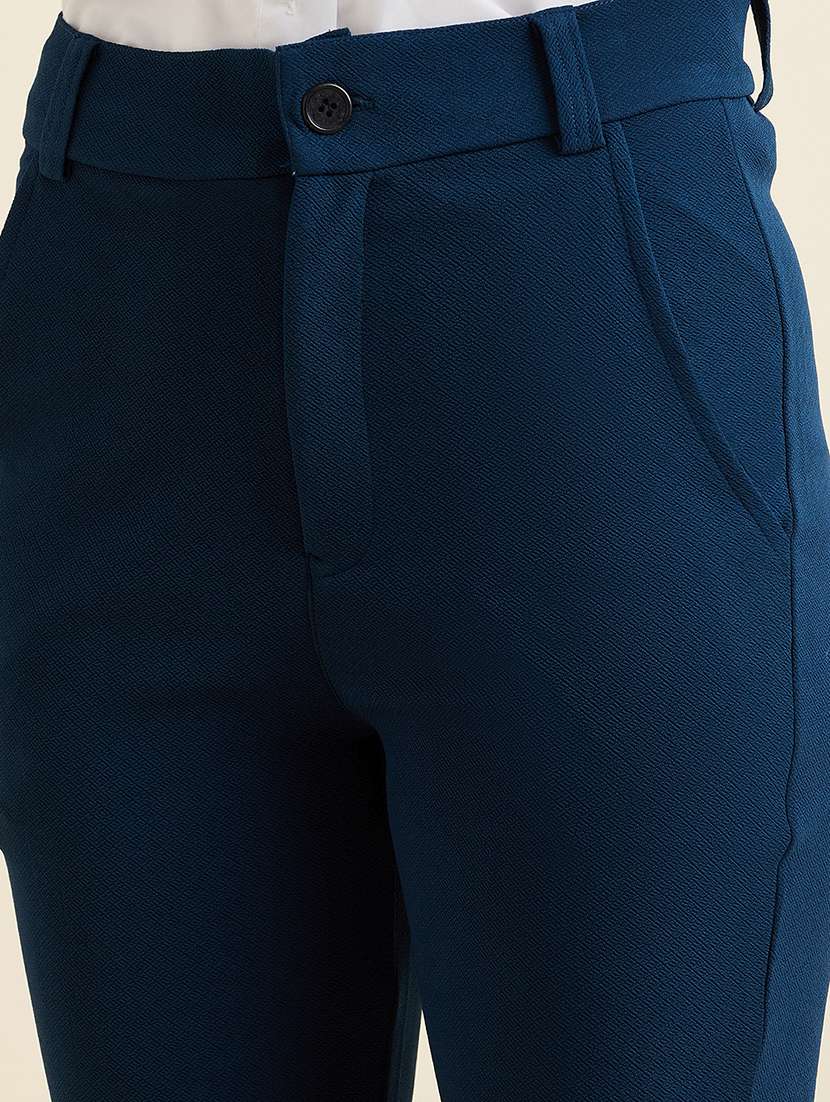 women solid high rise cigarette pants - 21716179 -  Standard Image - 5