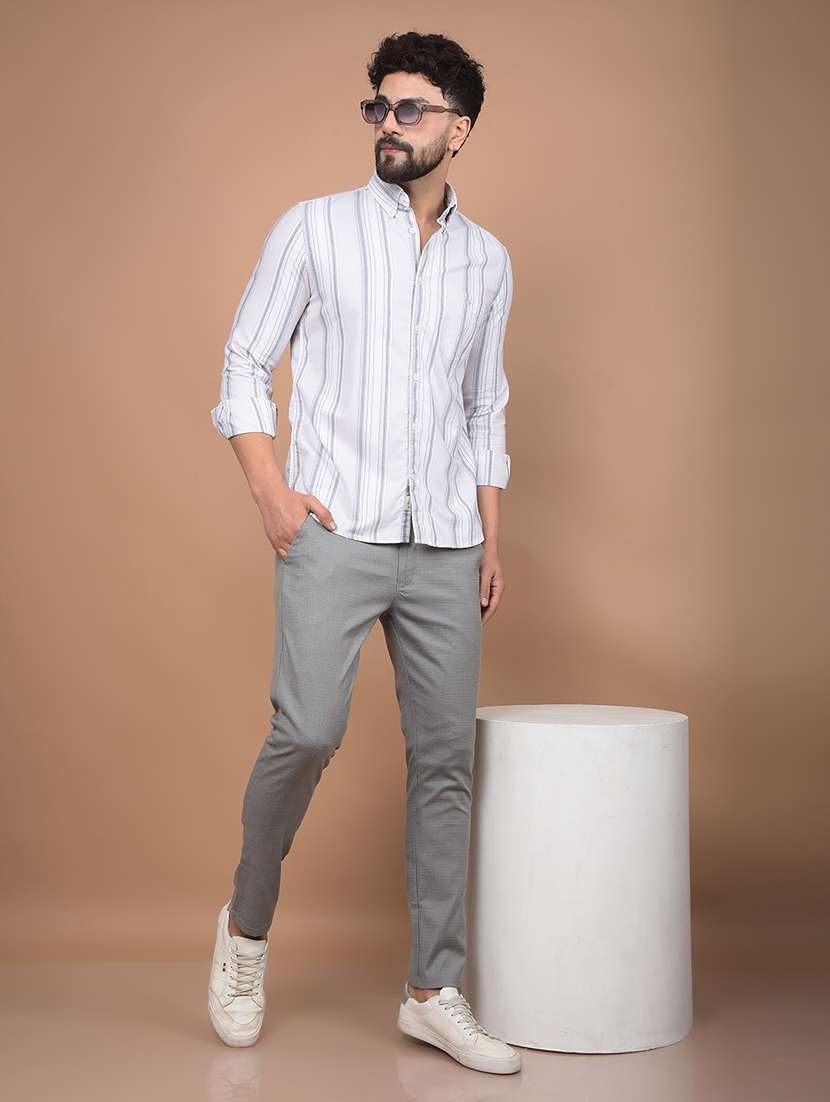 men long sleeves striped casual shirt - 21716220 -  Standard Image - 5