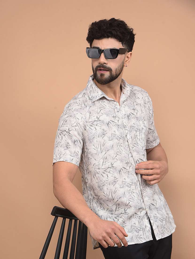 men short sleeves printed casual shirt - 21716250 -  Standard Image - 3