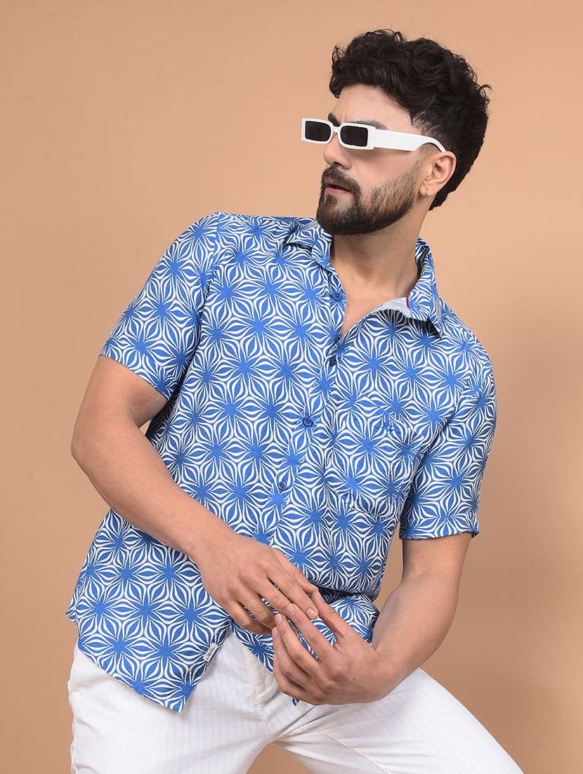 men short sleeves printed casual shirt - 21716261 -  Standard Image - 3