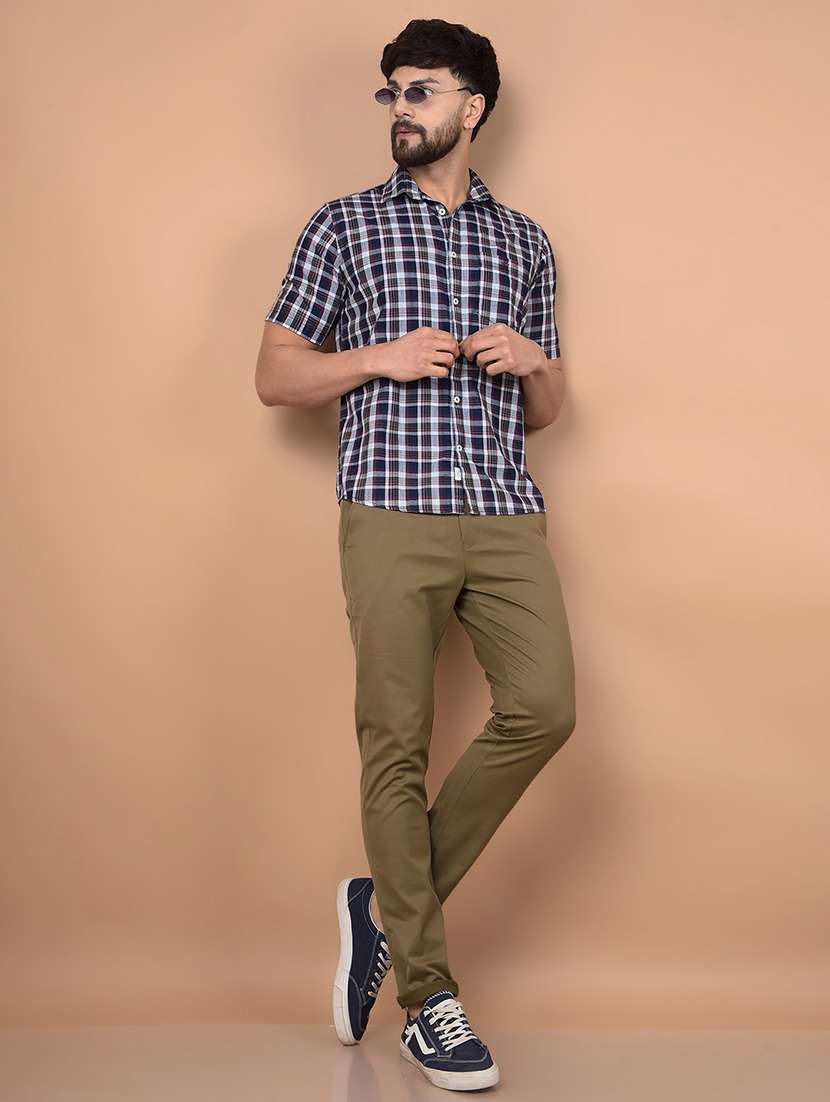 men short sleeves checkered casual shirt - 21716266 -  Standard Image - 5