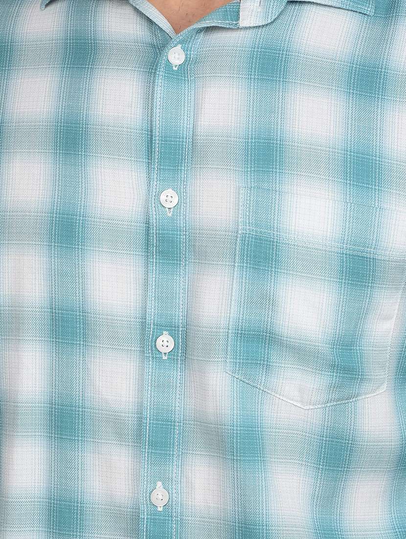 men long sleeves checkered casual shirt - 21716290 -  Standard Image - 5