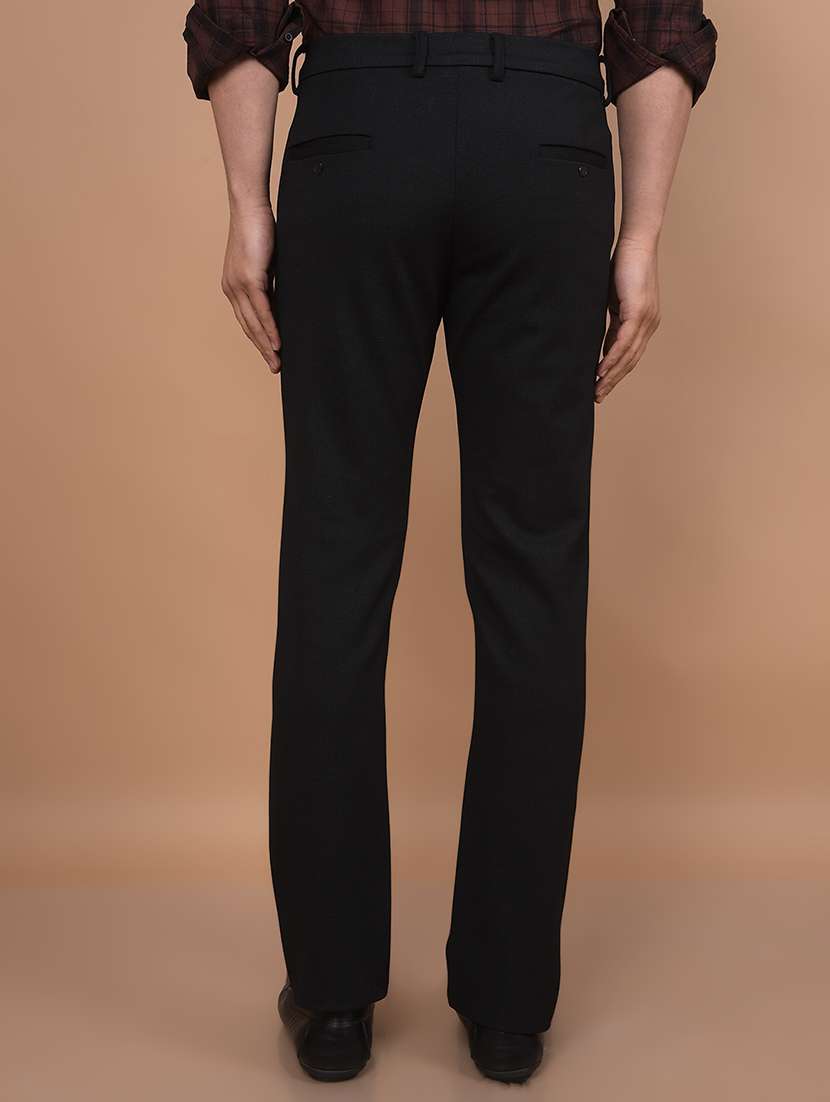 men mid rise solid flat front casual trouser - 21716336 -  Standard Image - 3