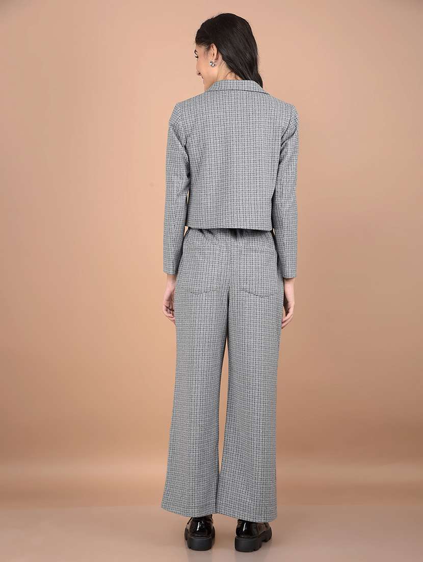 women self design blazer and trousers co-ord set - 21716357 -  Standard Image - 3