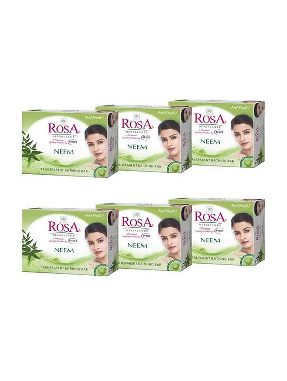 rosa transparent neem gel soap i skin conditioner i skin conditioners for moisturized skin i bathing bar i pack 6 *100g each