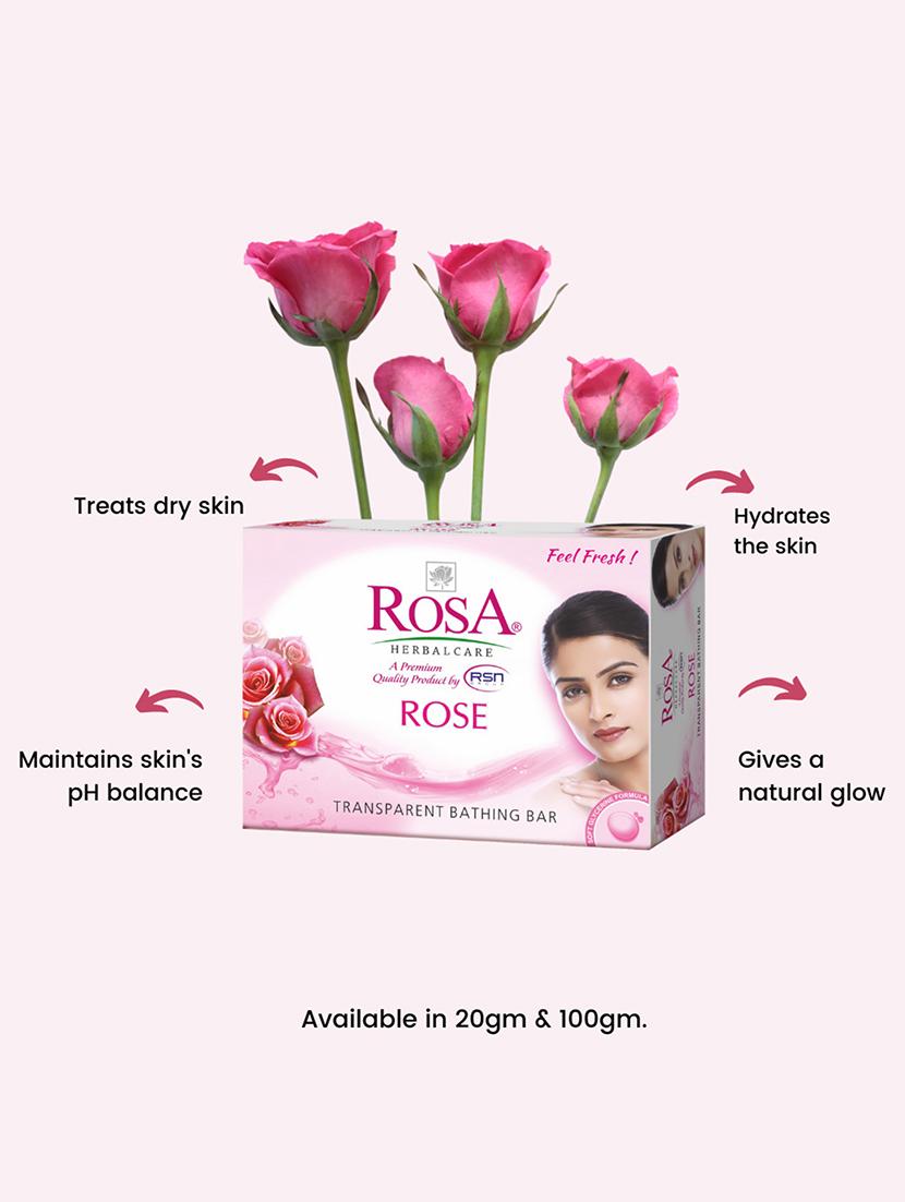 rosa transparent rose glycerin gel soap i skin conditioners for moisturized skin i glyecrin bathing bar i pack 4 *100g each - 21716428 - Standard Image - 3