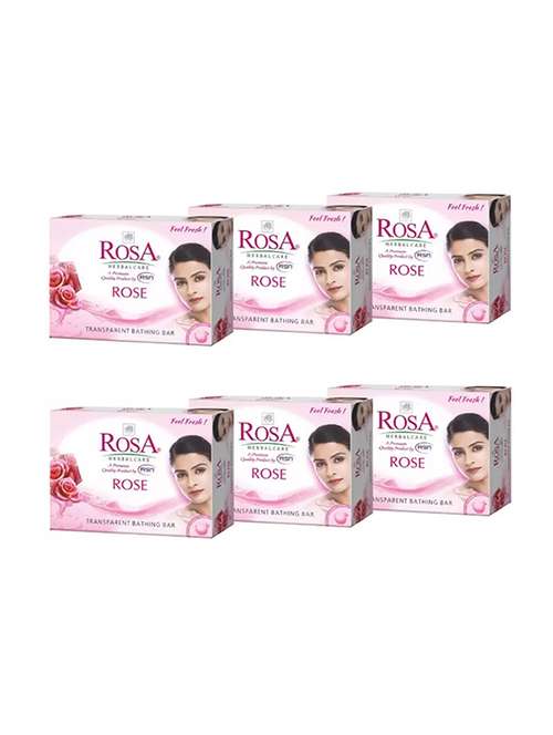 rosa transparent rose gel soap i skin conditioners for moisturized skin i glyecrin bathing bar i pack 6 *100g each - 21716429 - Standard Image - 0