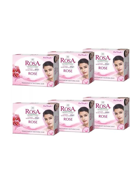rosa transparent rose gel soap i skin conditioners for moisturized skin i glyecrin bathing bar i pack 6 *100g each
