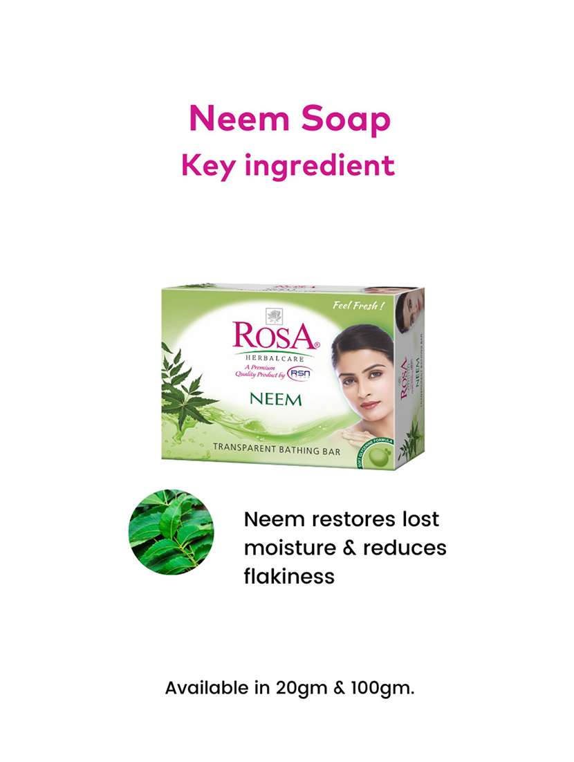 rosa transparent strawberry & neem gel soap i skin conditioners for moisturized skin i glyecrin bathing bar i pack 6 *100g each - 21716438 -  Standard Image - 5