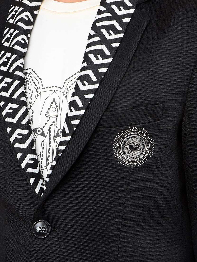 Boys Printed Long Sleeves Single Breasted Blazer - 21716449 -  Standard Image - 5