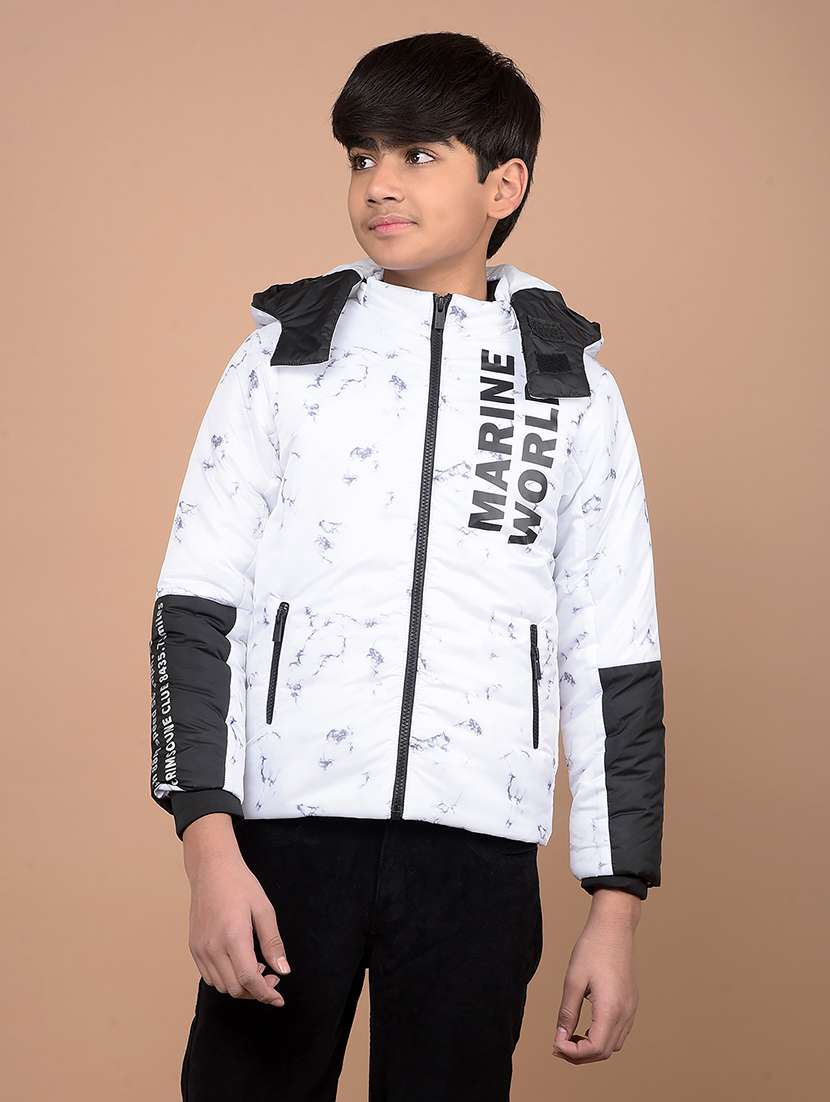 boys long sleeves color block quilted jacket