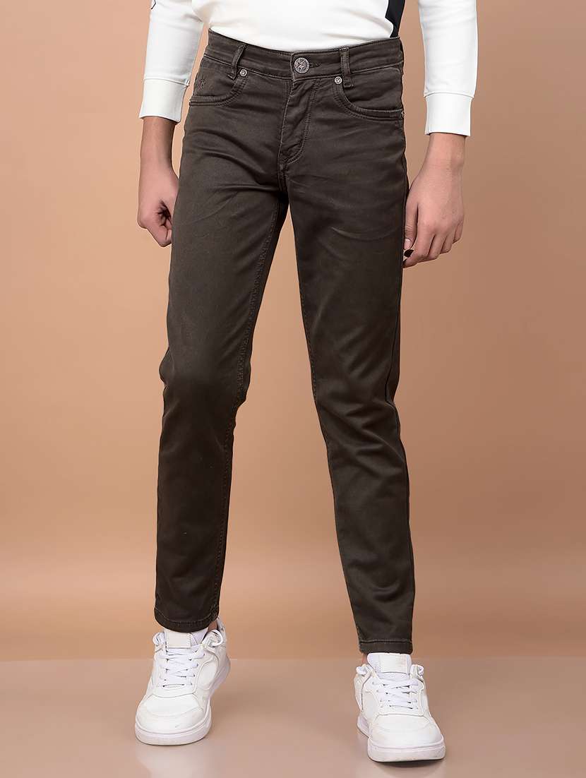 boys mid rise slim fit plain jeans