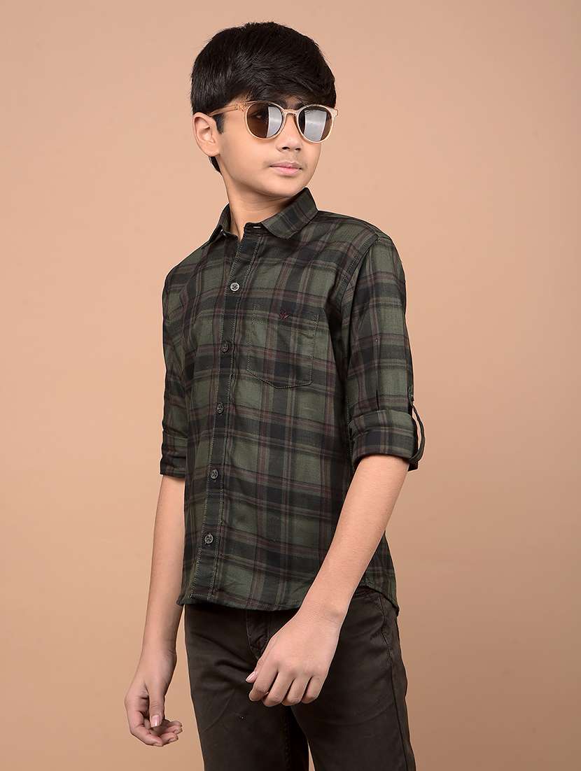 boys long sleeves checkered shirt