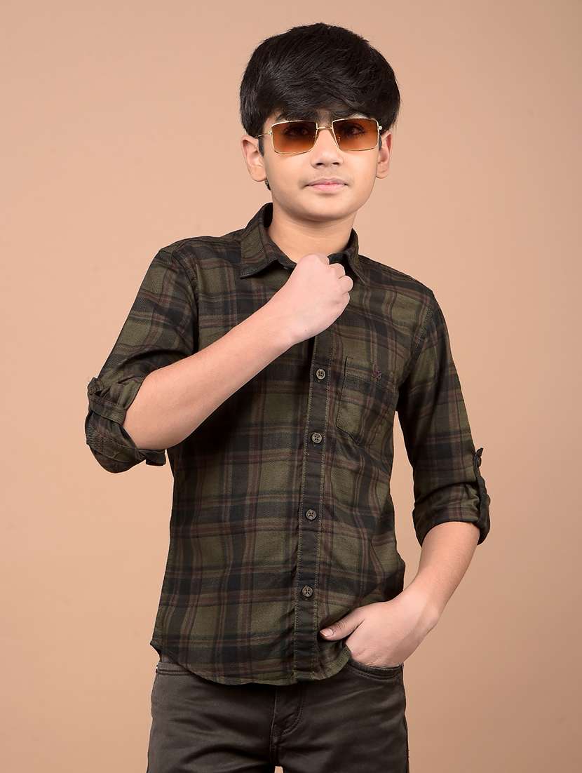 boys long sleeves checkered shirt