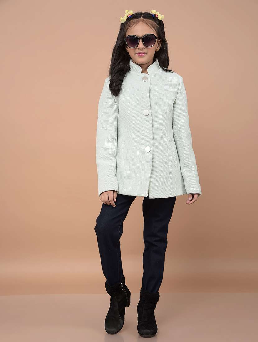 girls long sleeves solid regular coat - 21716469 -  Standard Image - 5