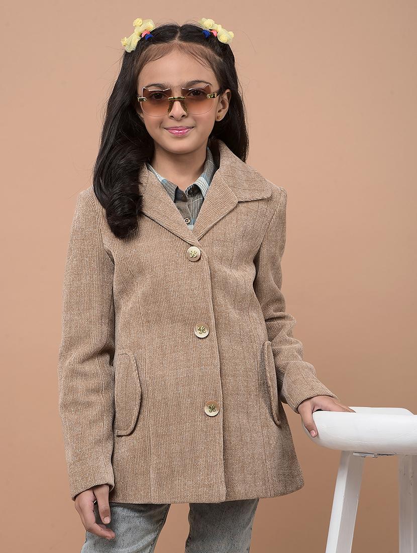 girls long sleeves solid regular coat - 21716470 - Zoom Image - 0