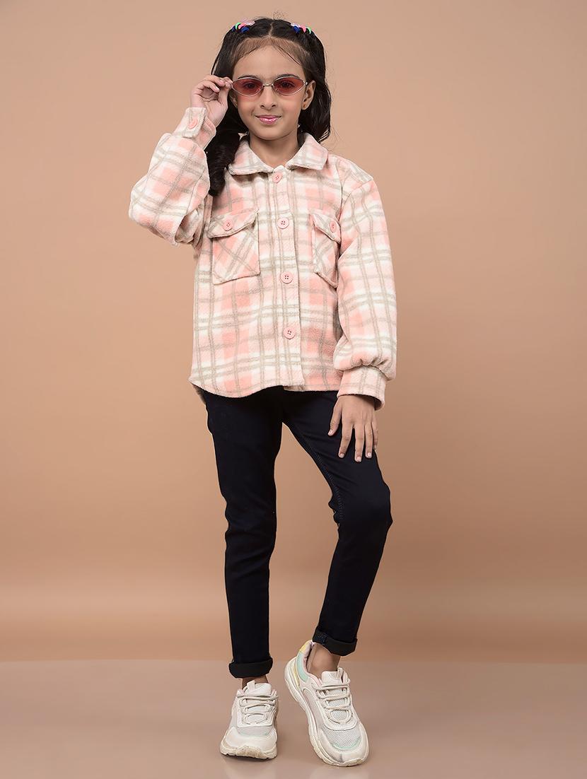 girls long sleeves checkered regular jacket - 21716472 - Standard Image - 5