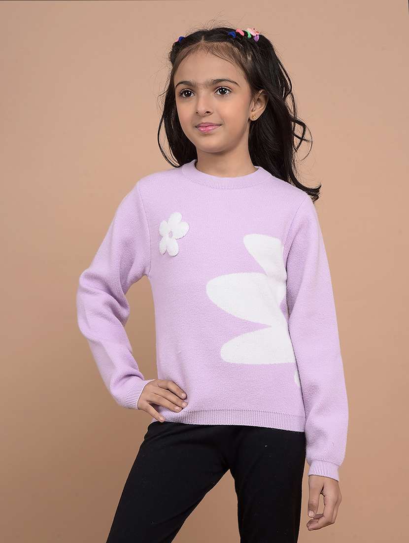 girls long sleeves front & back print sweatshirt