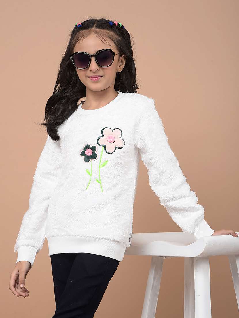 girls long sleeves front print sweatshirt