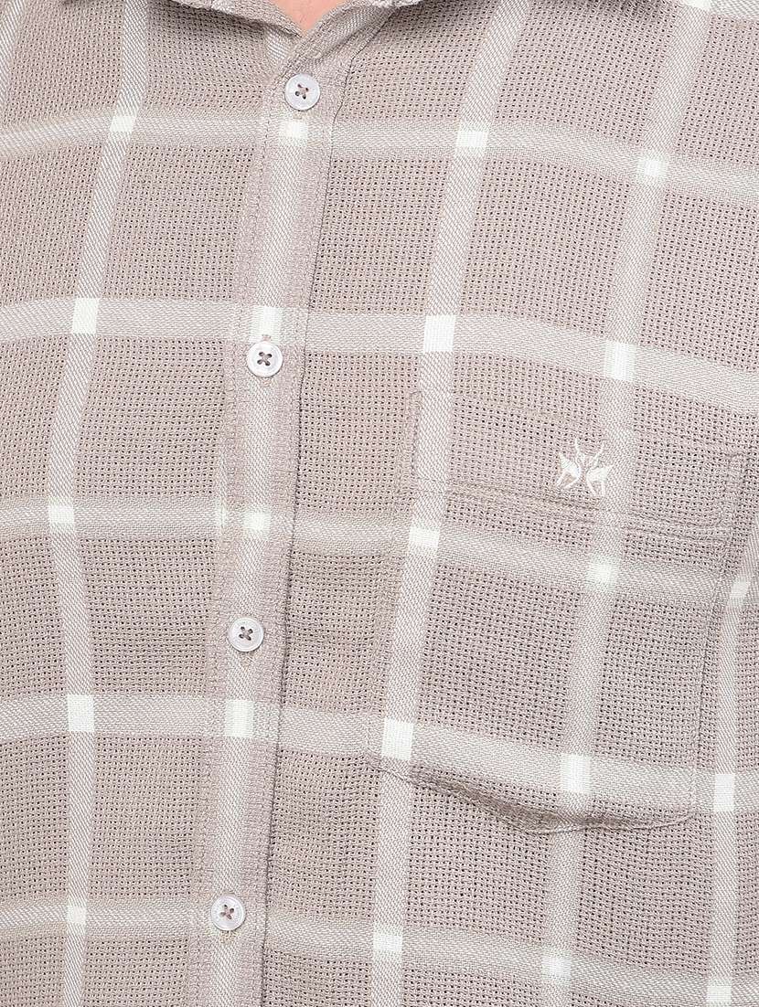 men long sleeves checkered casual shirt - 21716520 -  Standard Image - 5