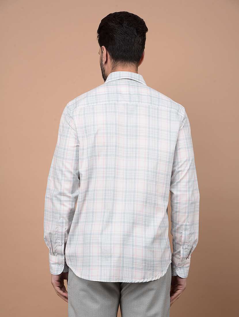 men long sleeves checkered casual shirt - 21716522 -  Standard Image - 3