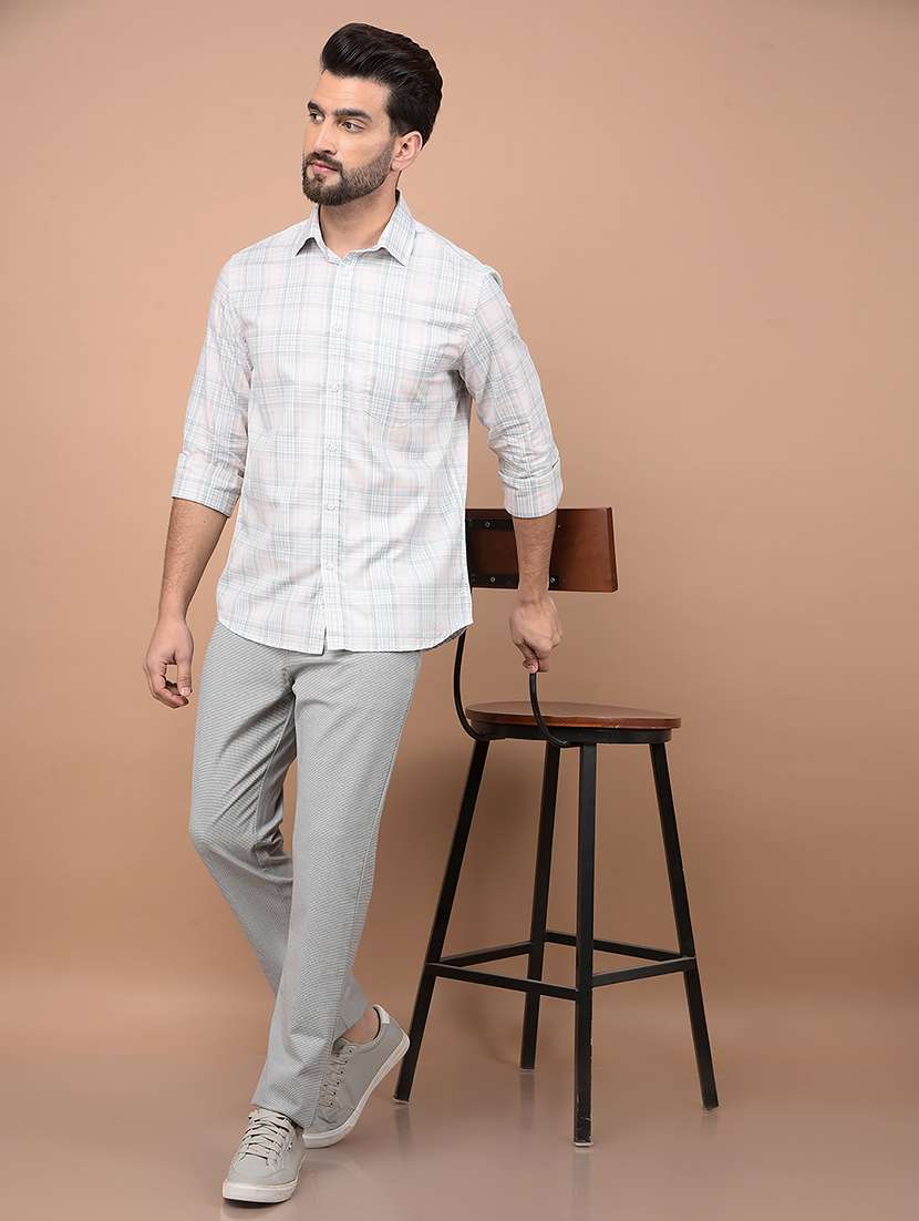 men long sleeves checkered casual shirt - 21716522 -  Standard Image - 5