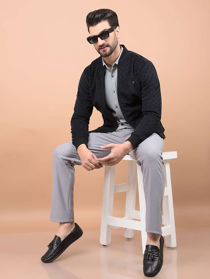 men solid flat front casual trouser - 21716547 -  Standard Image - 3