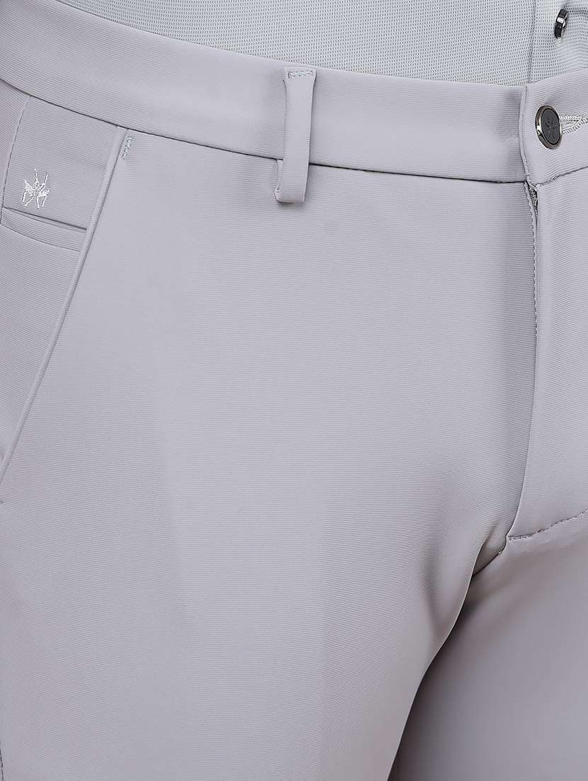 men solid flat front casual trouser - 21716547 -  Standard Image - 5