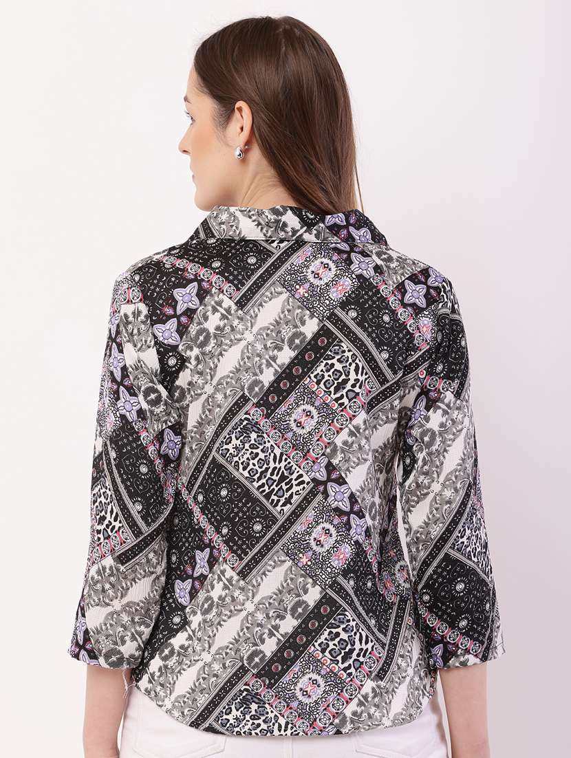 women printed collared regular shirt - 21716594 -  Standard Image - 3