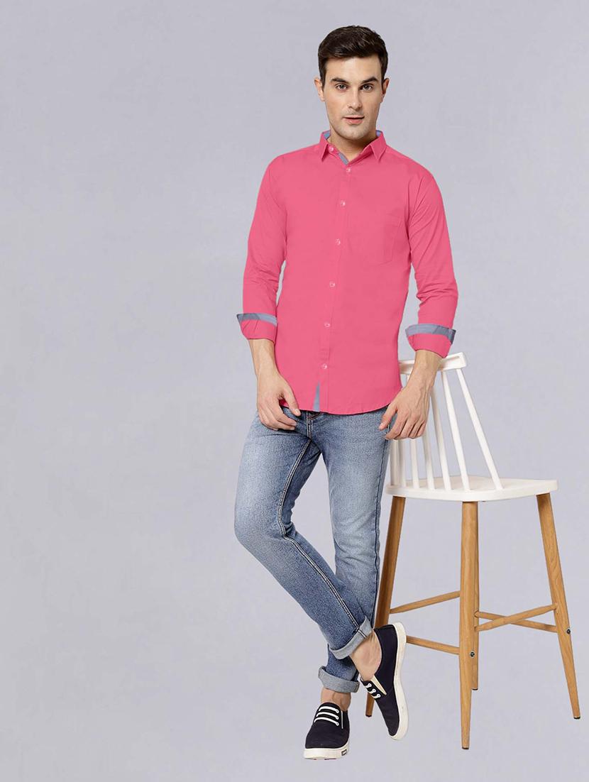 men long sleeves solid casual shirt - 21716600 - Standard Image - 3