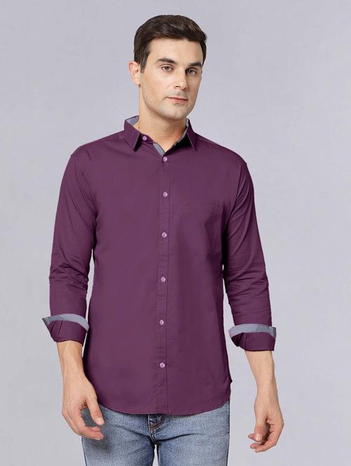 men long sleeves solid casual shirt - 21716601 - Standard Image - 0