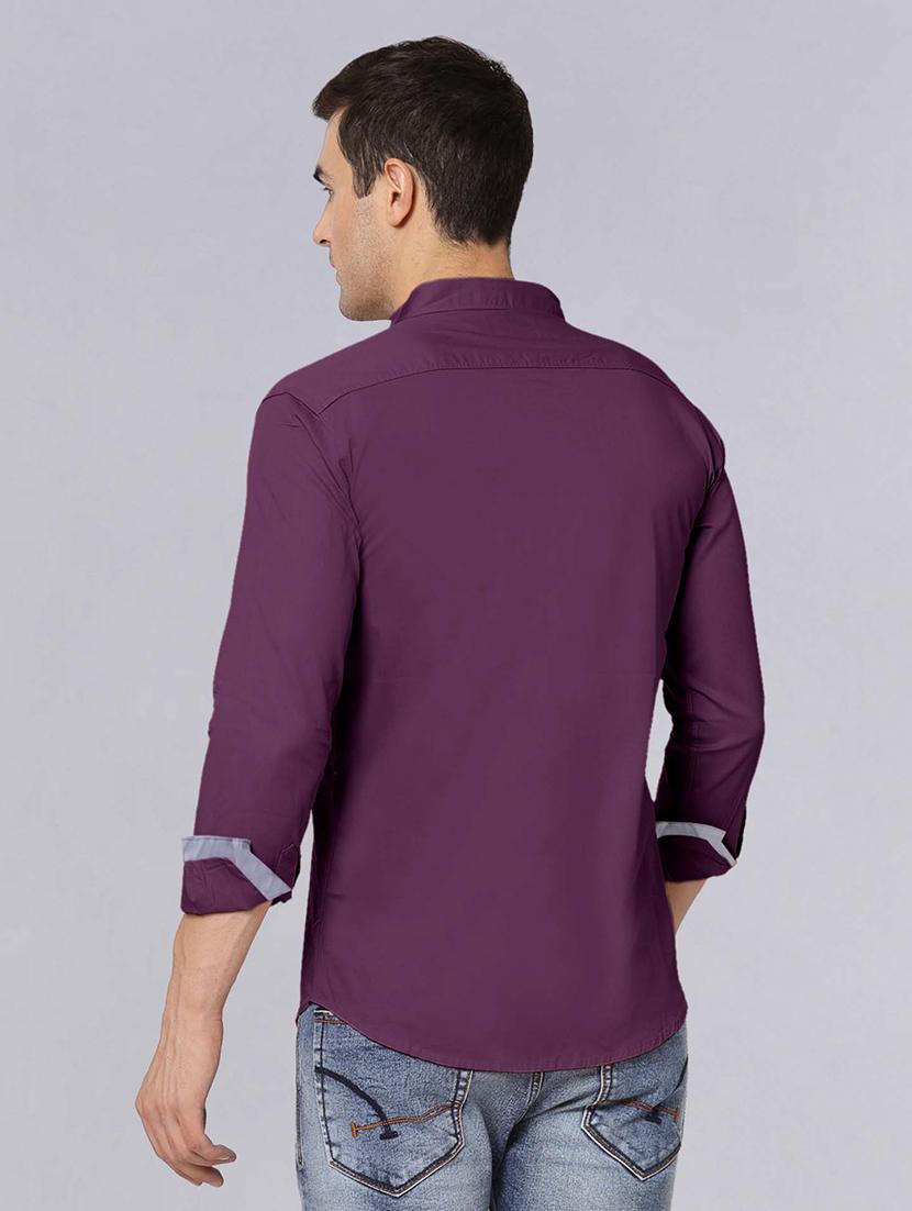 men long sleeves solid casual shirt - 21716601 - Standard Image - 3