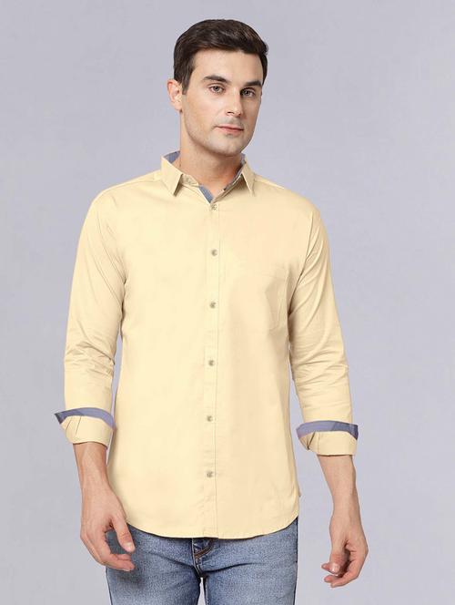 men long sleeves solid casual shirt - 21716606 - Standard Image - 0