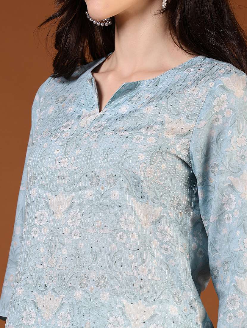 women three quarter sleeve straight kurta - 21716671 -  Standard Image - 5