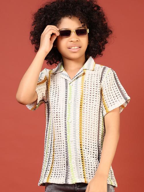 boys self desiged cuban collred shirt - 21716687 - Standard Image - 0