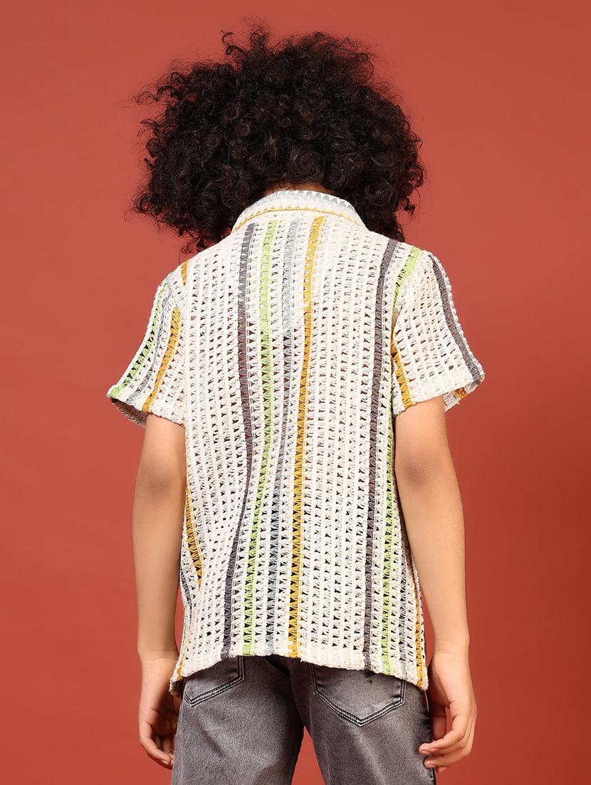 boys self desiged cuban collred shirt - 21716687 - Standard Image - 3