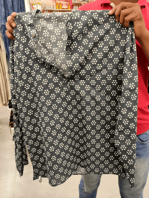 dark grey cotton kurta - 21716708 - Zoom Image - 0