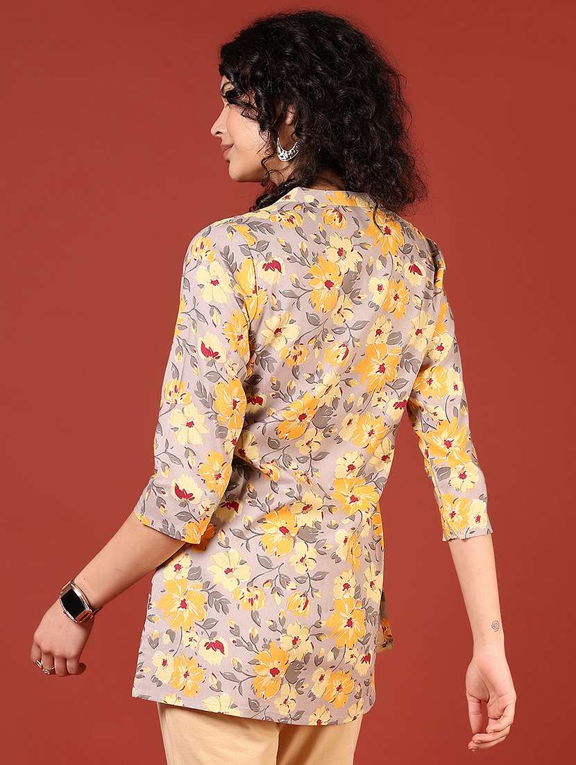 women three quarter sleeve straight kurti - 21716776 -  Standard Image - 3