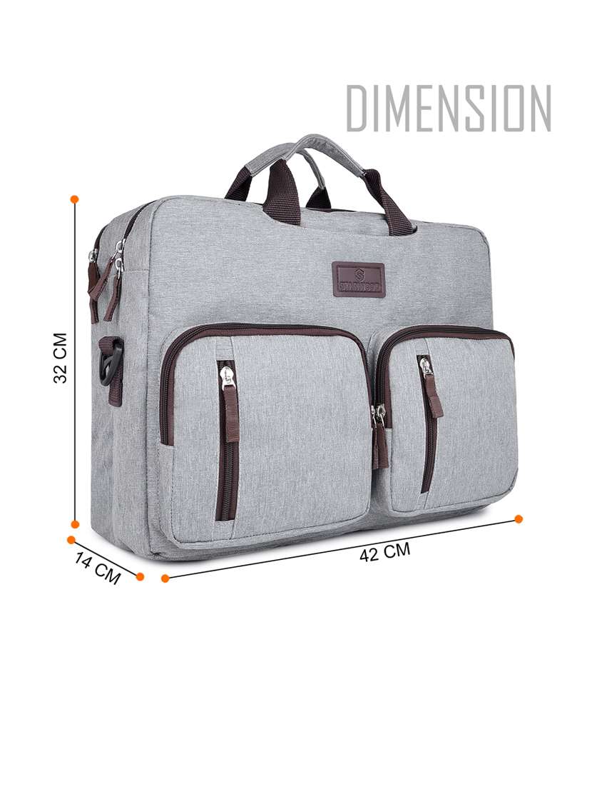 men solid adjustable strap laptopbag with pouch - 21716822 -  Standard Image - 5