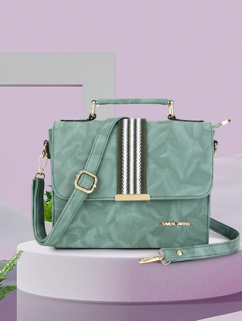 women green (pu) structured sling bag - 21717087 - Zoom Image - 0