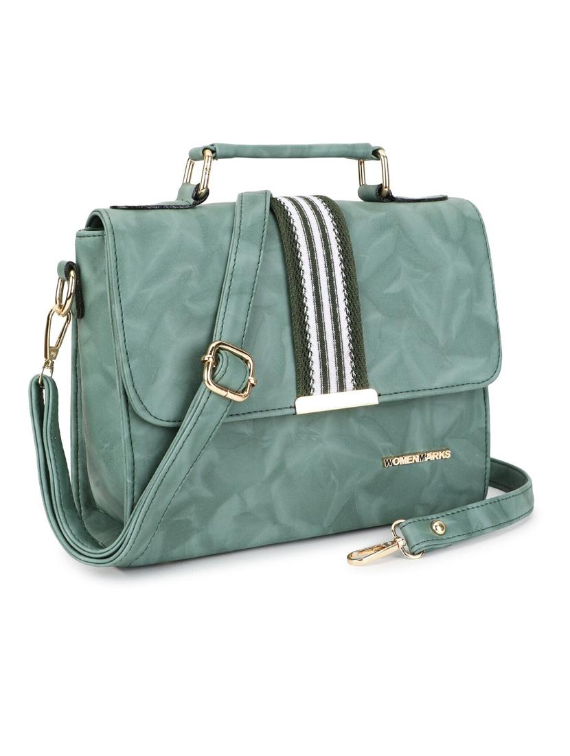 women green (pu) structured sling bag - 21717087 - Standard Image - 3