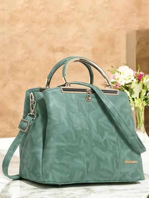 women textured stylish handbag with detachable strap - 21717106 -  Standard Image - 0
