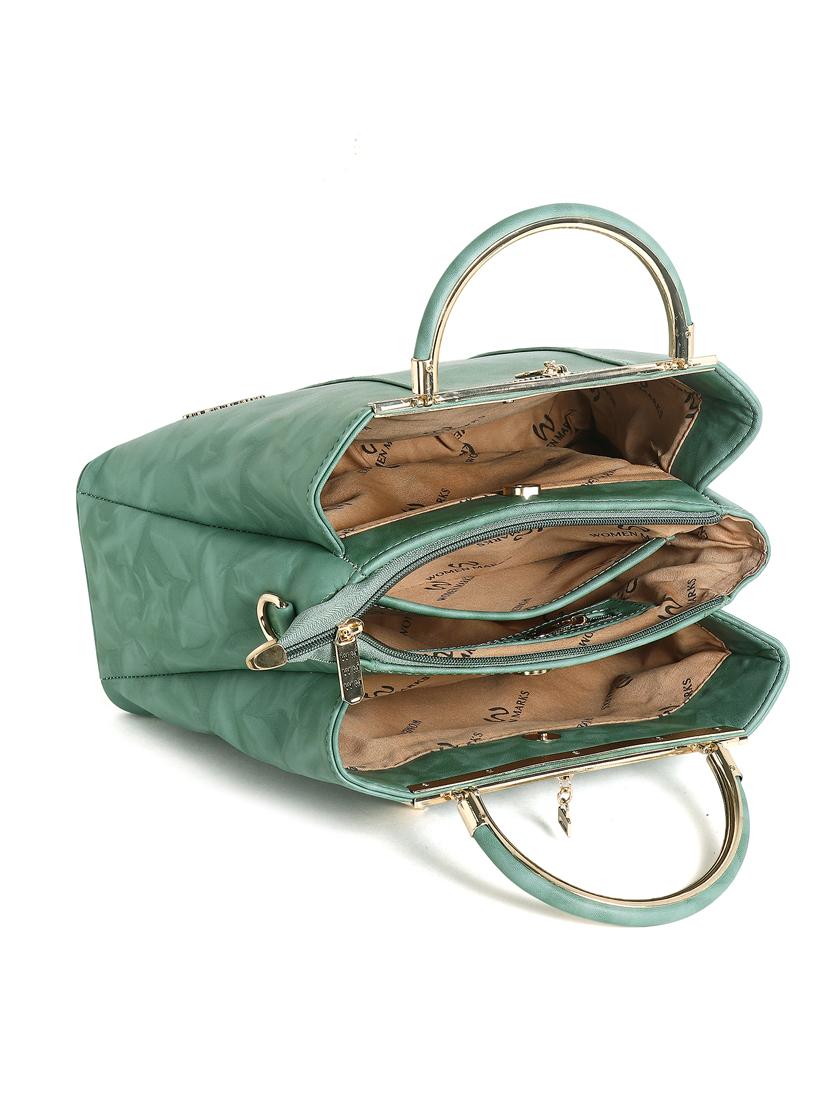 women textured stylish handbag with detachable strap - 21717106 - Standard Image - 3