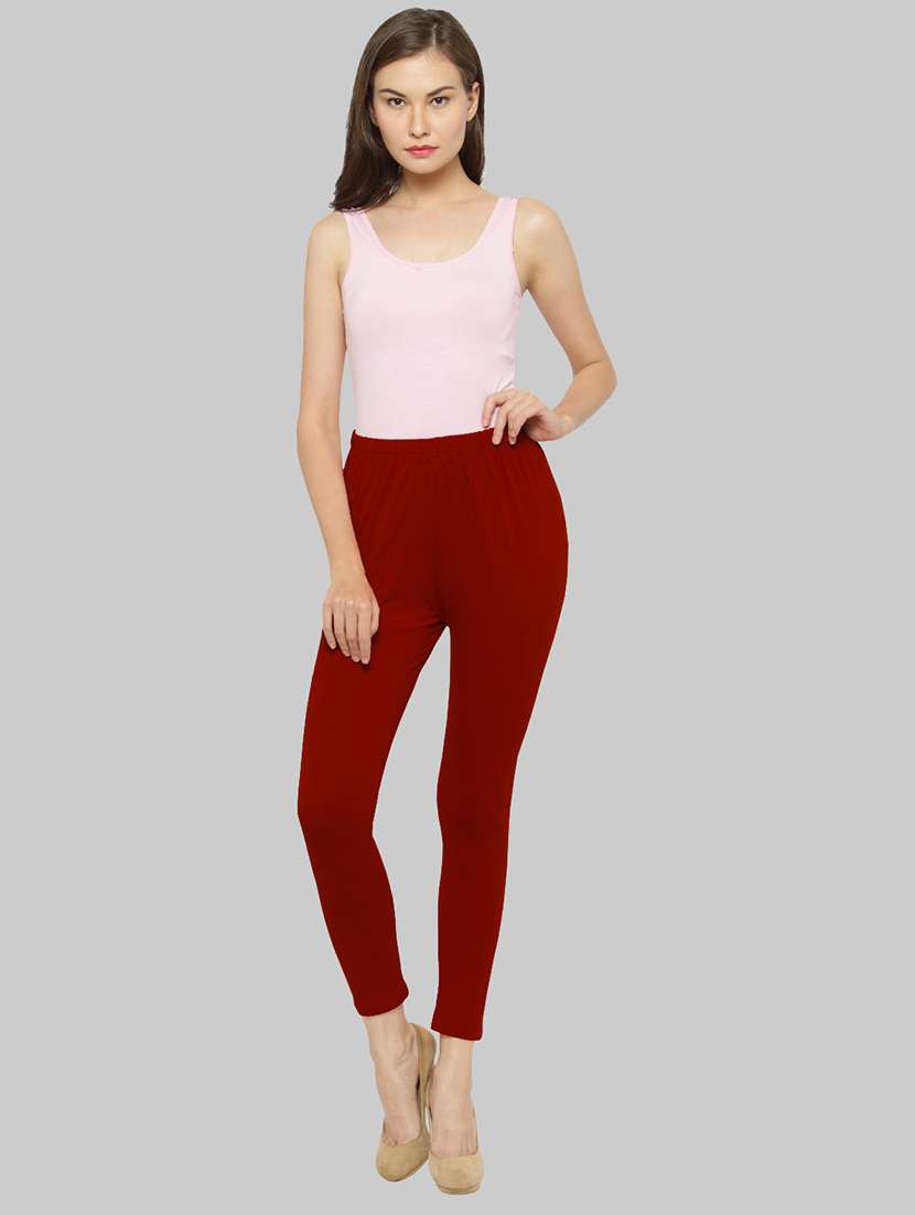 women solid ankle lenght legging - 21717294 -  Standard Image - 3