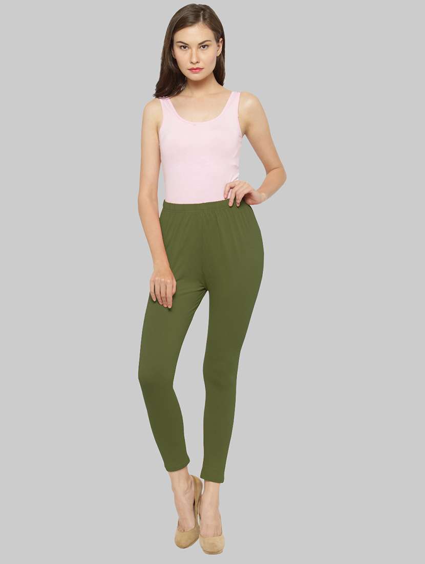 women solid ankle lenght legging - 21717299 -  Standard Image - 3
