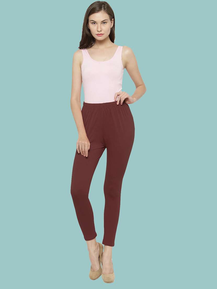 women solid ankle lenght legging - 21717300 -  Standard Image - 3