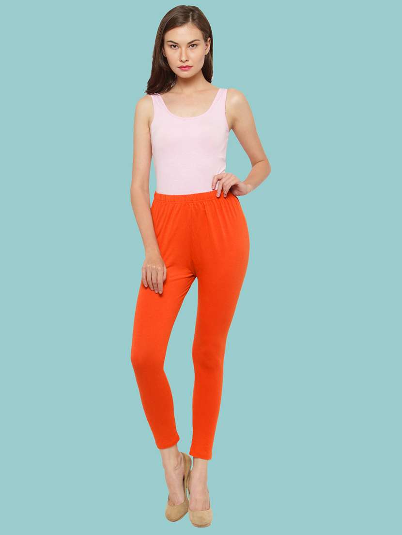women solid ankle lenght legging - 21717301 -  Standard Image - 3