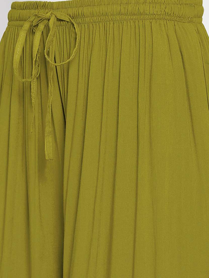 women solid mid rise palazzo - 21717423 -  Standard Image - 5